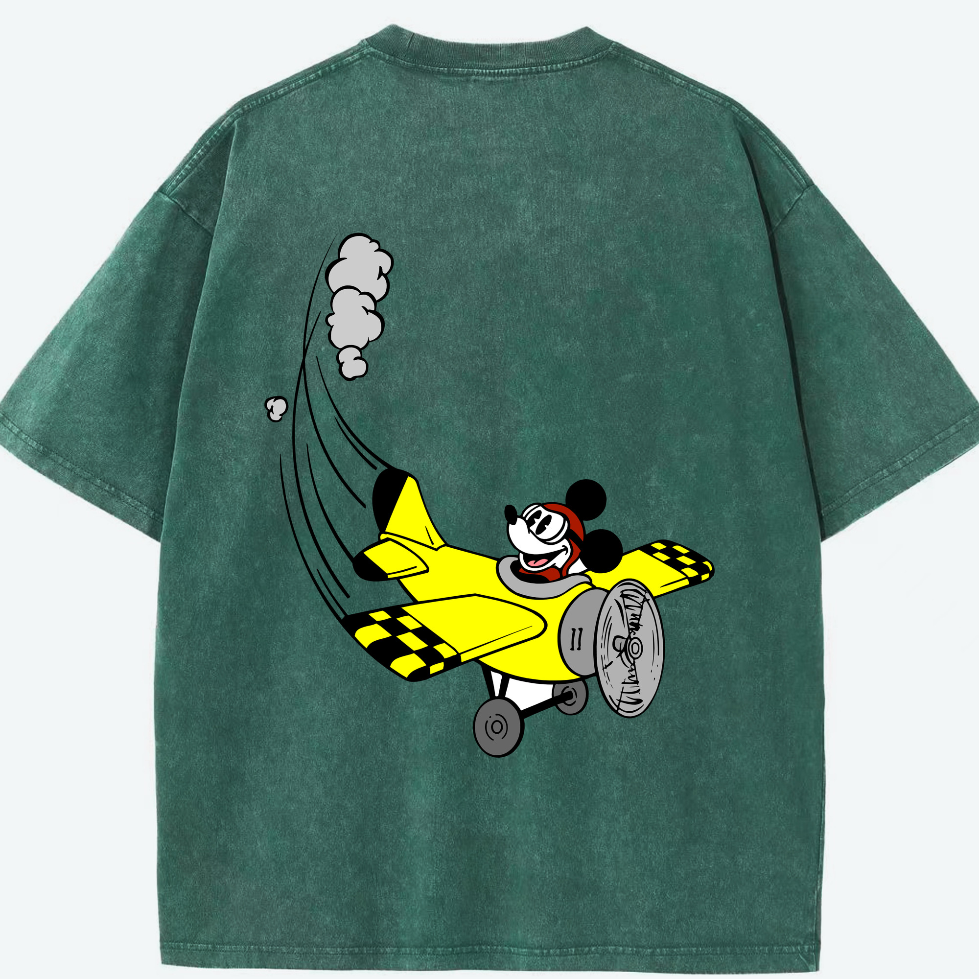 （画像用） ミッキーマウス Mickey Mouse 綿100% ヴィンテージ風 半袖Tシャツ（背面プリント）